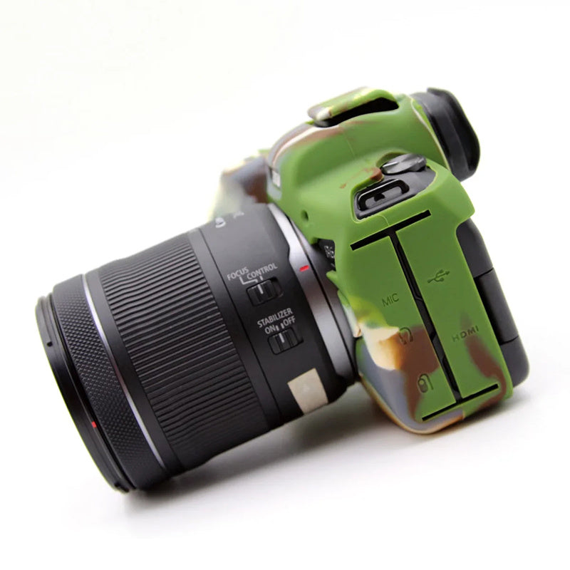 Uniqkart for Canon EOS R6 Anti-scratch Digital Camera Soft Silicone Textured Surface Case Portable Protective Sleeve - Camouflage