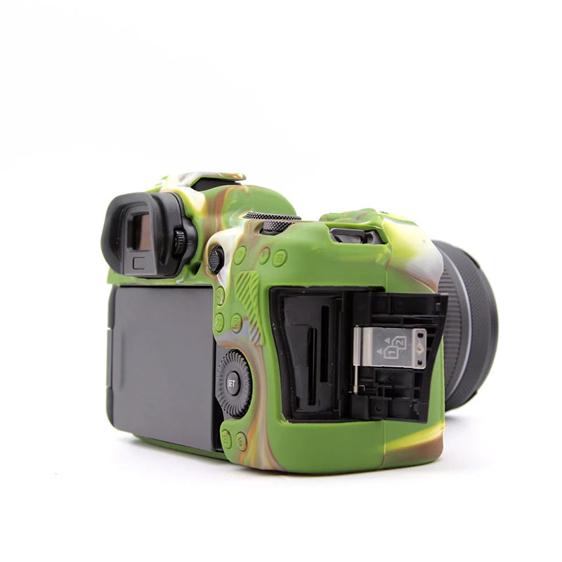 Uniqkart for Canon EOS R6 Anti-scratch Digital Camera Soft Silicone Textured Surface Case Portable Protective Sleeve - Camouflage