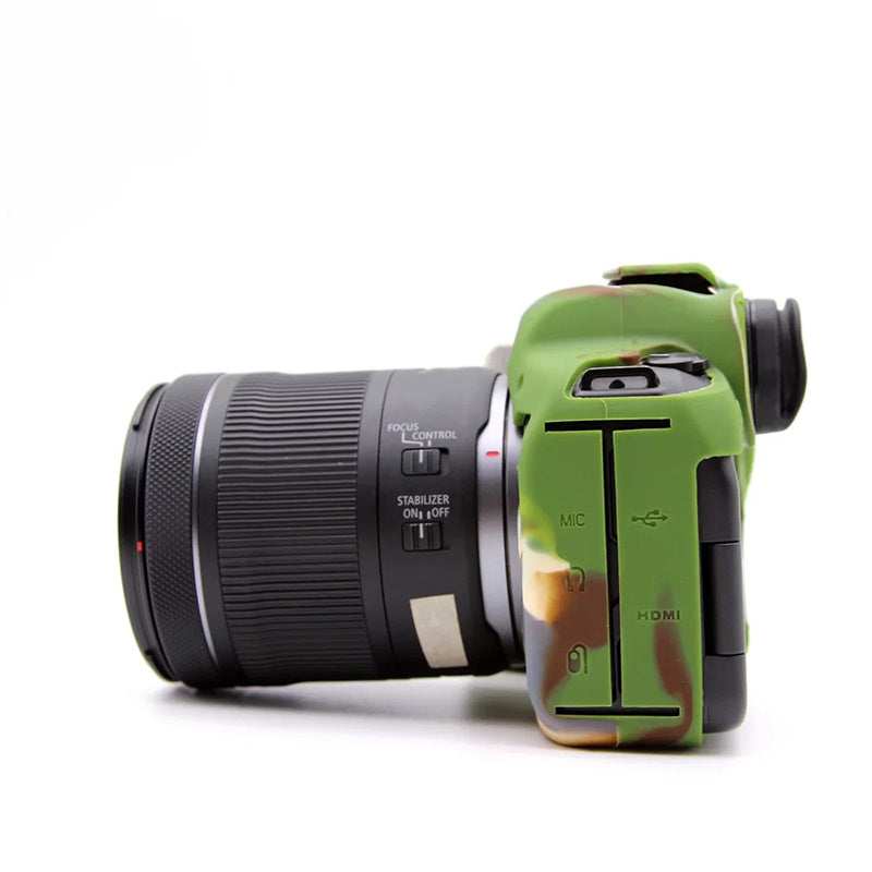 Uniqkart for Canon EOS R6 Anti-scratch Digital Camera Soft Silicone Textured Surface Case Portable Protective Sleeve - Camouflage