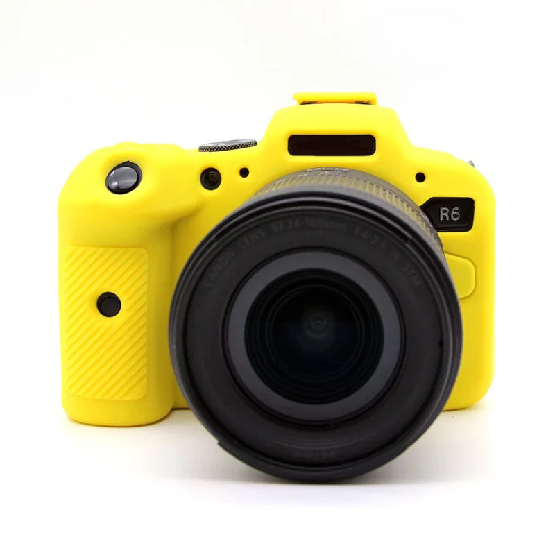 Uniqkart for Canon EOS R6 Anti-scratch Digital Camera Soft Silicone Textured Surface Case Portable Protective Sleeve - Yellow