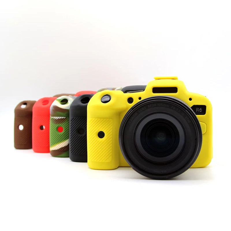 Uniqkart for Canon EOS R6 Anti-scratch Digital Camera Soft Silicone Textured Surface Case Portable Protective Sleeve - Yellow