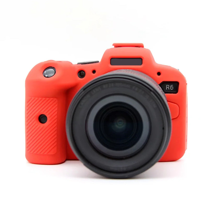 Uniqkart for Canon EOS R6 Anti-scratch Digital Camera Soft Silicone Textured Surface Case Portable Protective Sleeve - Red