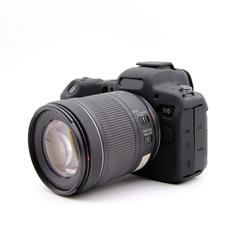 Uniqkart for Canon EOS R6 Anti-scratch Digital Camera Soft Silicone Textured Surface Case Portable Protective Sleeve - Black