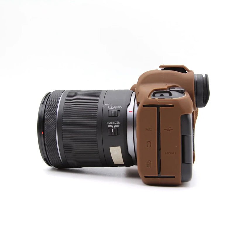 Uniqkart for Canon EOS R6 Anti-scratch Digital Camera Soft Silicone Textured Surface Case Portable Protective Sleeve - Coffee