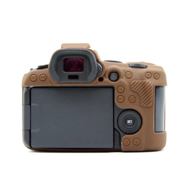 Uniqkart for Canon EOS R6 Anti-scratch Digital Camera Soft Silicone Textured Surface Case Portable Protective Sleeve - Coffee