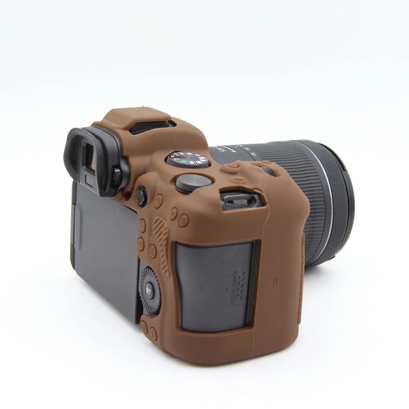 Uniqkart for Canon EOS R6 Anti-scratch Digital Camera Soft Silicone Textured Surface Case Portable Protective Sleeve - Coffee