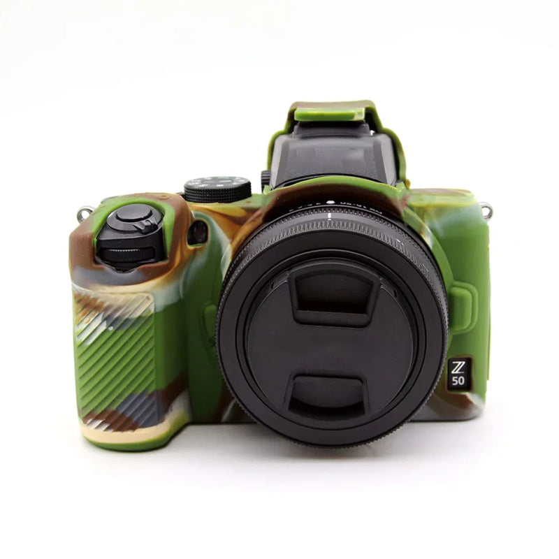 Uniqkart for Nikon Z50 Digital Camera Soft Silicone Case Portable Protective Cover - Camouflage