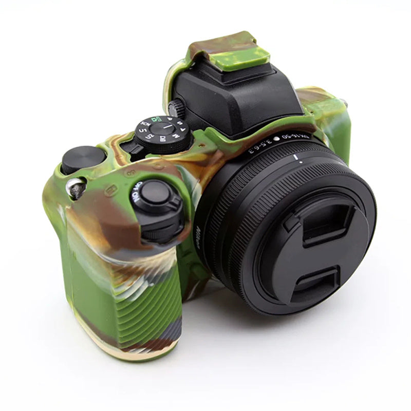Uniqkart for Nikon Z50 Digital Camera Soft Silicone Case Portable Protective Cover - Camouflage