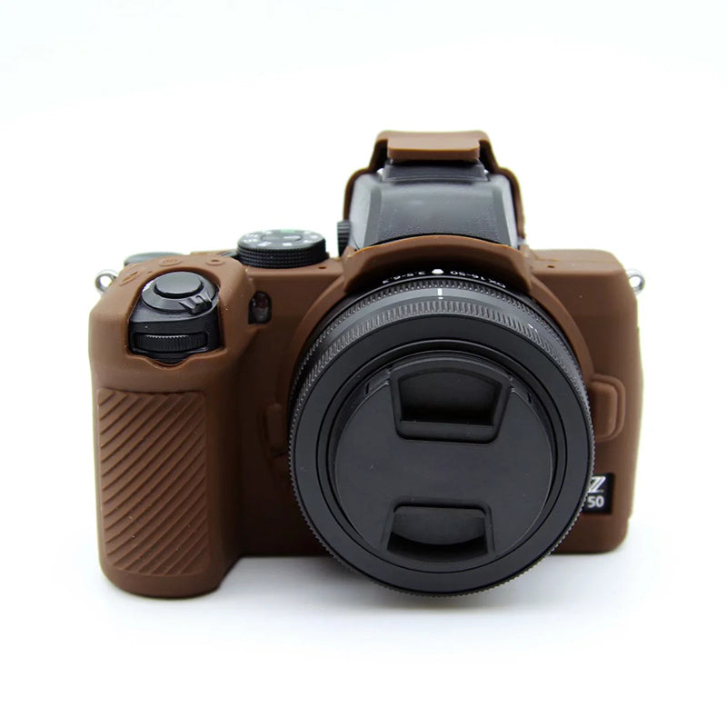 Uniqkart for Nikon Z50 Digital Camera Soft Silicone Case Portable Protective Cover - Coffee