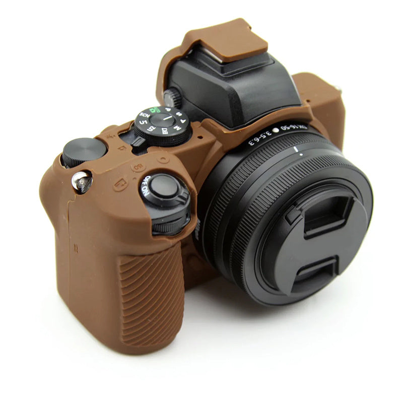 Uniqkart for Nikon Z50 Digital Camera Soft Silicone Case Portable Protective Cover - Coffee