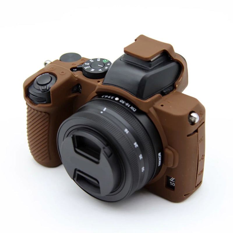 Uniqkart for Nikon Z50 Digital Camera Soft Silicone Case Portable Protective Cover - Coffee