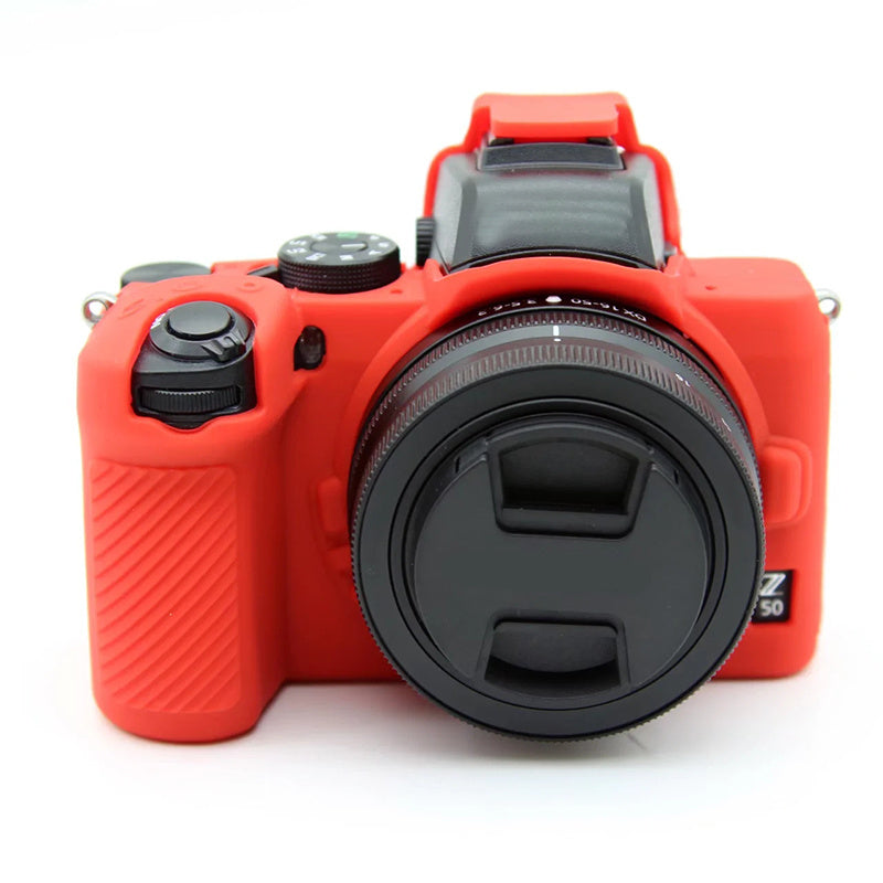 Uniqkart for Nikon Z50 Digital Camera Soft Silicone Case Portable Protective Cover - Red