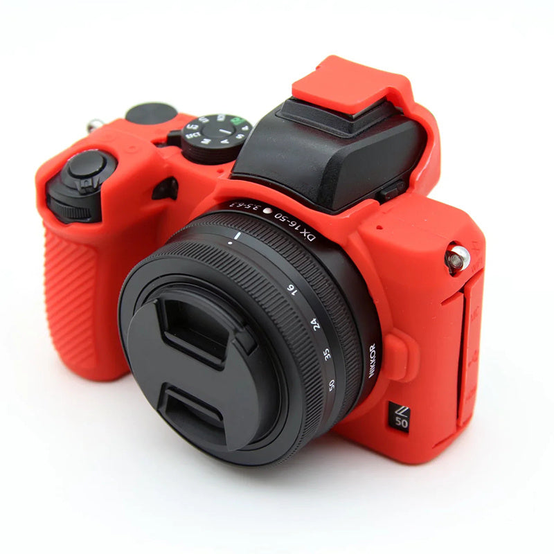 Uniqkart for Nikon Z50 Digital Camera Soft Silicone Case Portable Protective Cover - Red