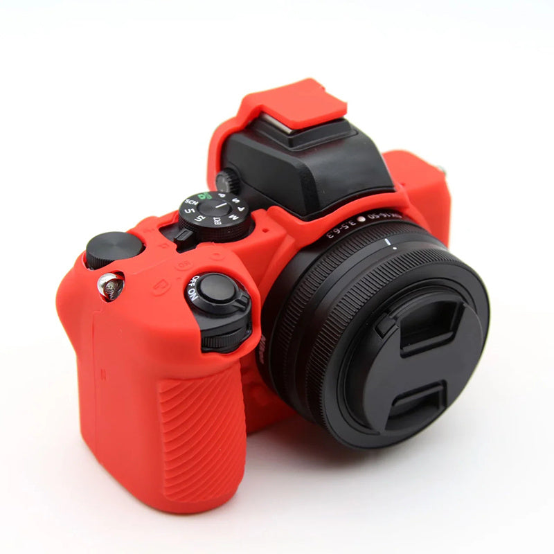 Uniqkart for Nikon Z50 Digital Camera Soft Silicone Case Portable Protective Cover - Red