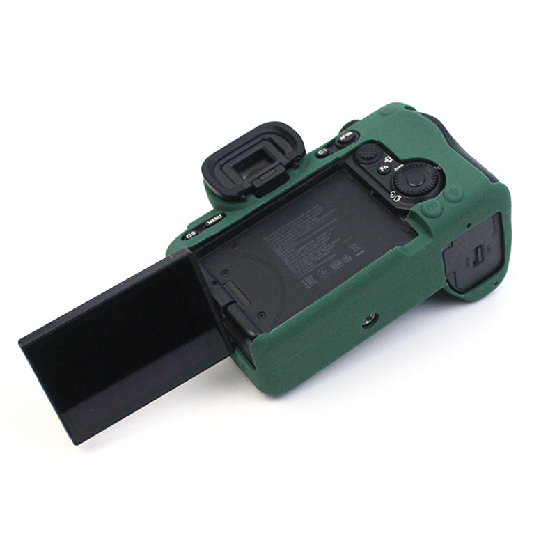 Uniqkart for Sony A7M4 Well-Protective Anti-collision Environmental Friendly Silicone Camera Protective Cover Case - Blackish Green