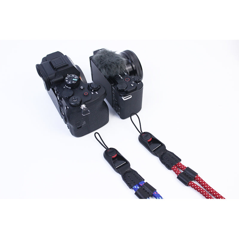 Camera Hanging Strap for Fujifilm XT4 XS10 Sony A7M4 A7C Nylon Quick Release Carrying Rope - Red