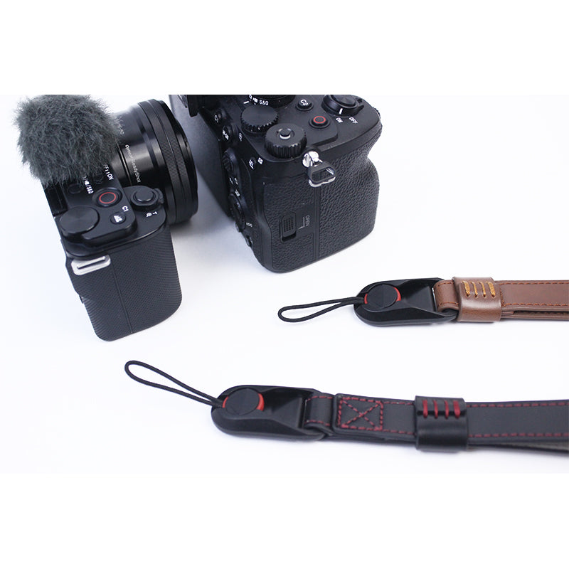 Uniqkart for Fujifilm XT4 XS10 Sony A7M4 A7r3 Quick Release Carrying Rope PU Leather Camera Hanging Strap - Coffee