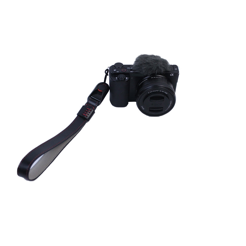 Uniqkart for Fujifilm XT4 XS10 Sony A7M4 A7r3 Quick Release Carrying Rope PU Leather Camera Hanging Strap - Black