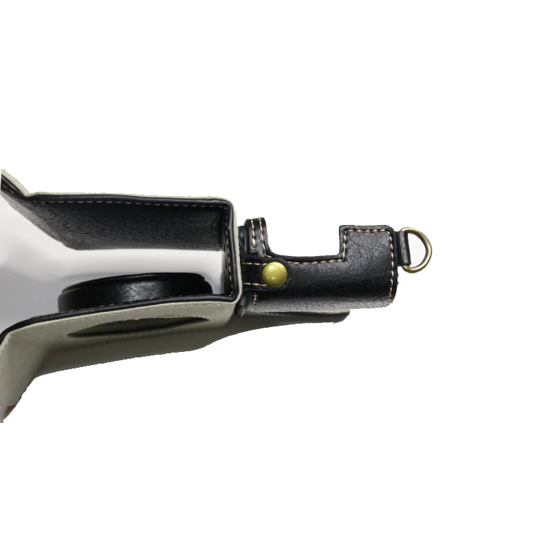 Uniqkart for RICOH GR III /GR3 / GR IIIx / GR3X Retro Texture PU Leather Camera Case Shoulder Bag Protection Battery Replacement Cover - Black