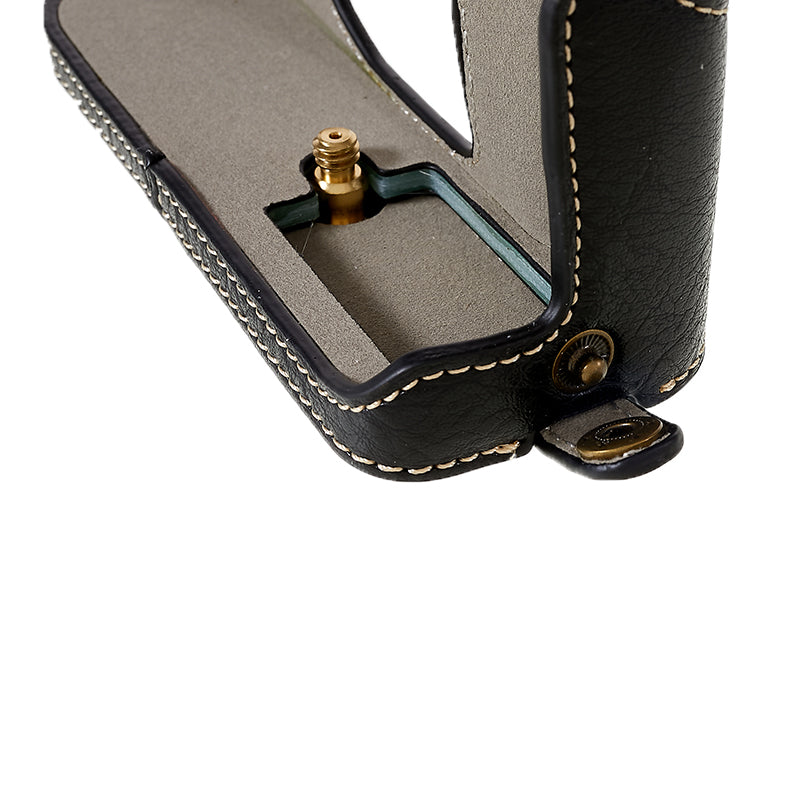 Uniqkart for Fujifilm X-T200/XT200 Stylish Textured Leather Detachable Camera Bottom Case Protective Half Body Cover Holder - Black