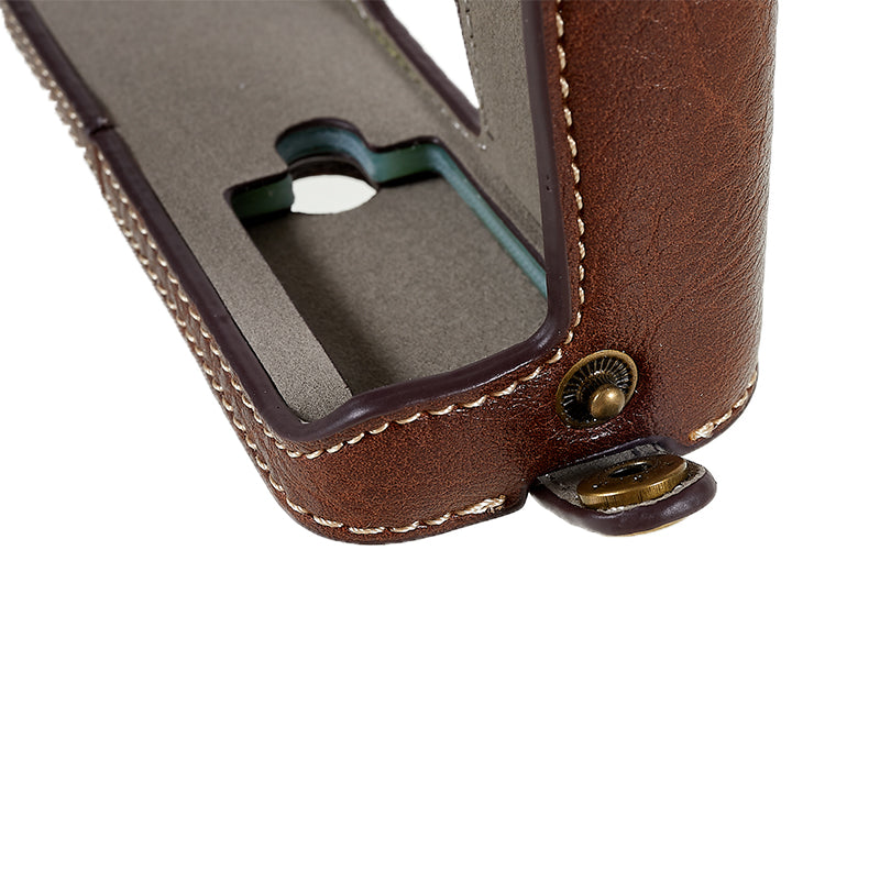 Uniqkart for Fujifilm X-T200/XT200 Stylish Textured Leather Detachable Camera Bottom Case Protective Half Body Cover Holder - Coffee