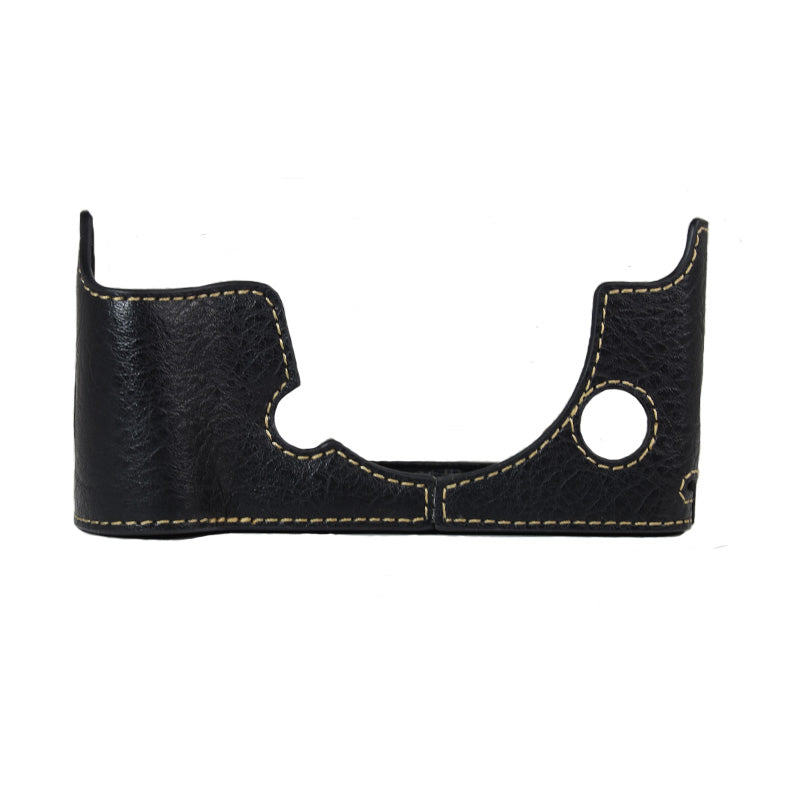 Uniqkart for Fujifilm X-T4/XT4 Stylish Textured PU Leather Camera Bottom Case Protective Half Body Cover with Battery Opening Design - Black