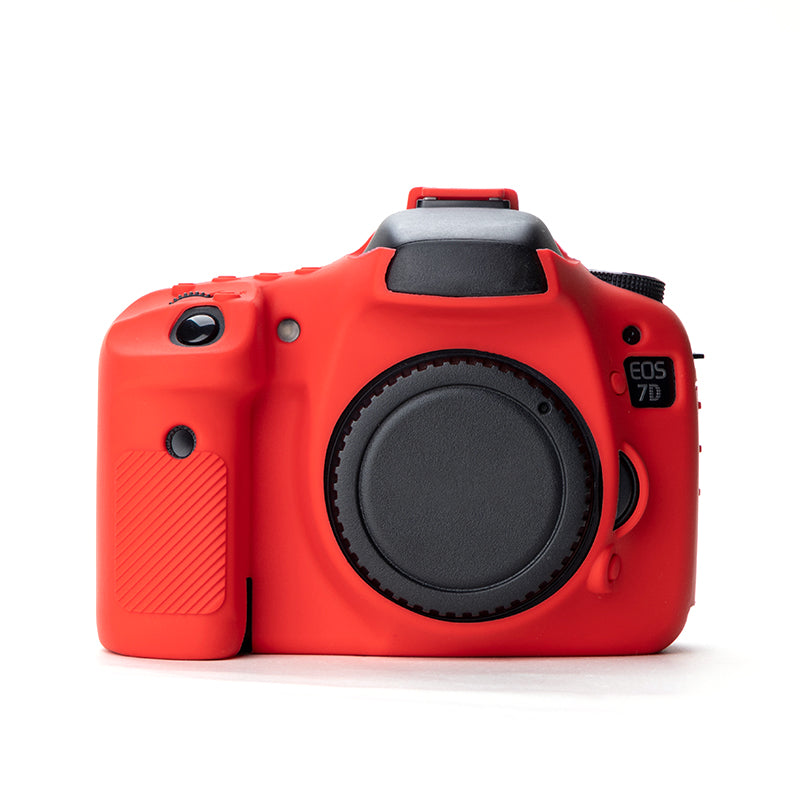 Uniqkart for Canon EOS 7D DSLR Camera Anti-drop Silicone Case Soft Protective Cover - Red