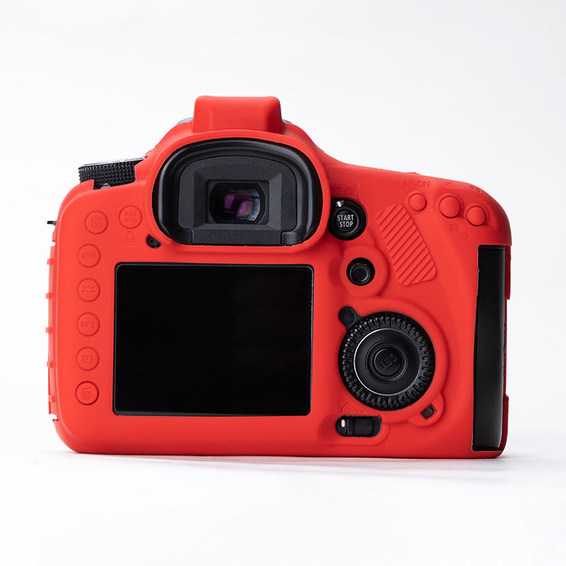Uniqkart for Canon EOS 7D DSLR Camera Anti-drop Silicone Case Soft Protective Cover - Red