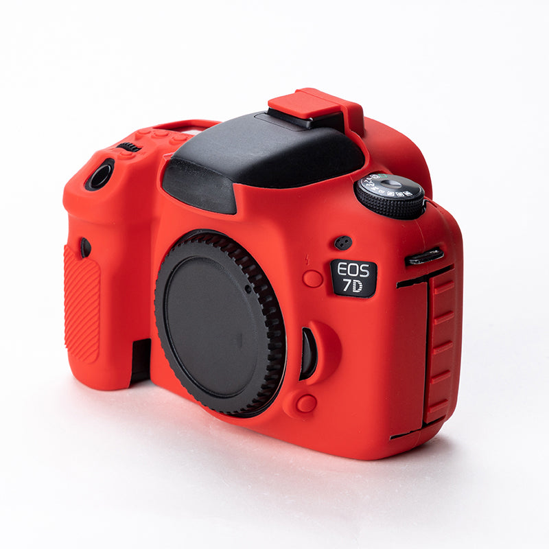 Uniqkart for Canon EOS 7D DSLR Camera Anti-drop Silicone Case Soft Protective Cover - Red