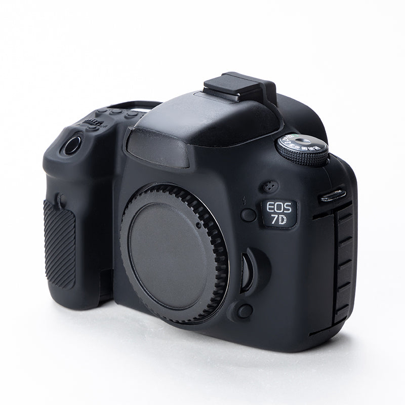 Uniqkart for Canon EOS 7D DSLR Camera Anti-drop Silicone Case Soft Protective Cover - Black