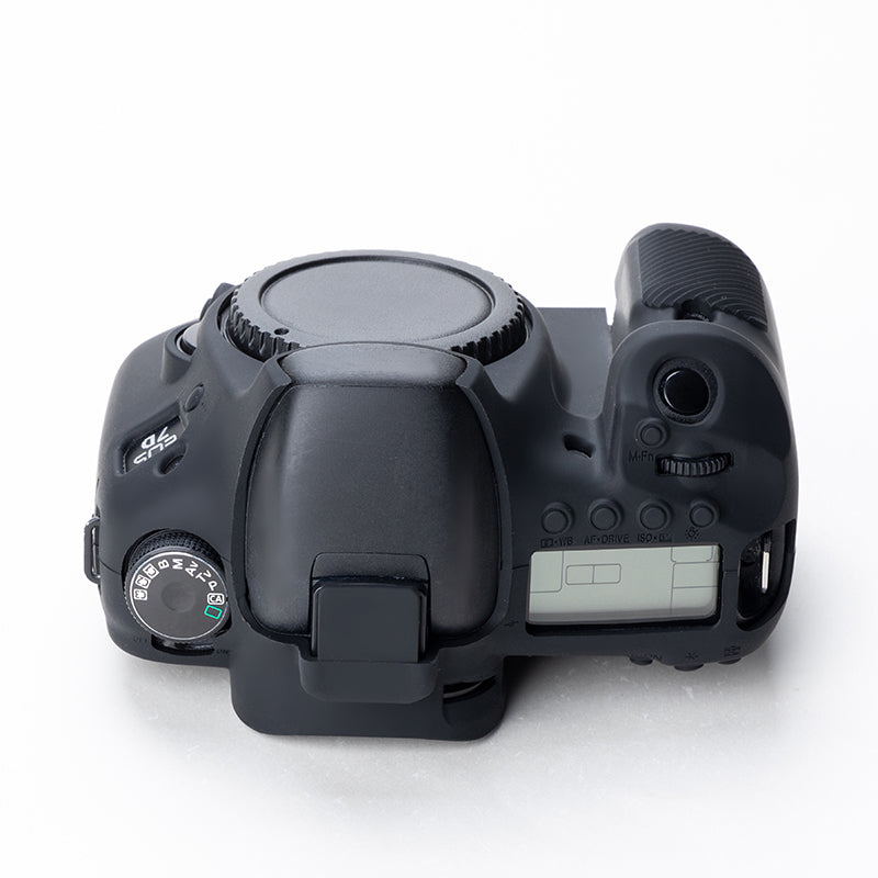 Uniqkart for Canon EOS 7D DSLR Camera Anti-drop Silicone Case Soft Protective Cover - Black