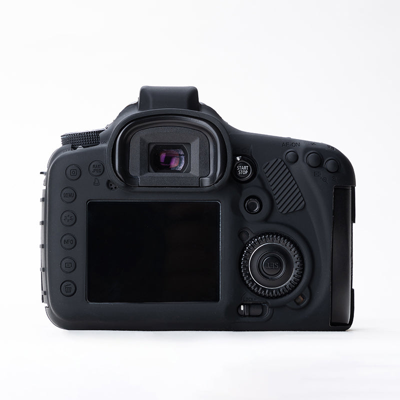 Uniqkart for Canon EOS 7D DSLR Camera Anti-drop Silicone Case Soft Protective Cover - Black