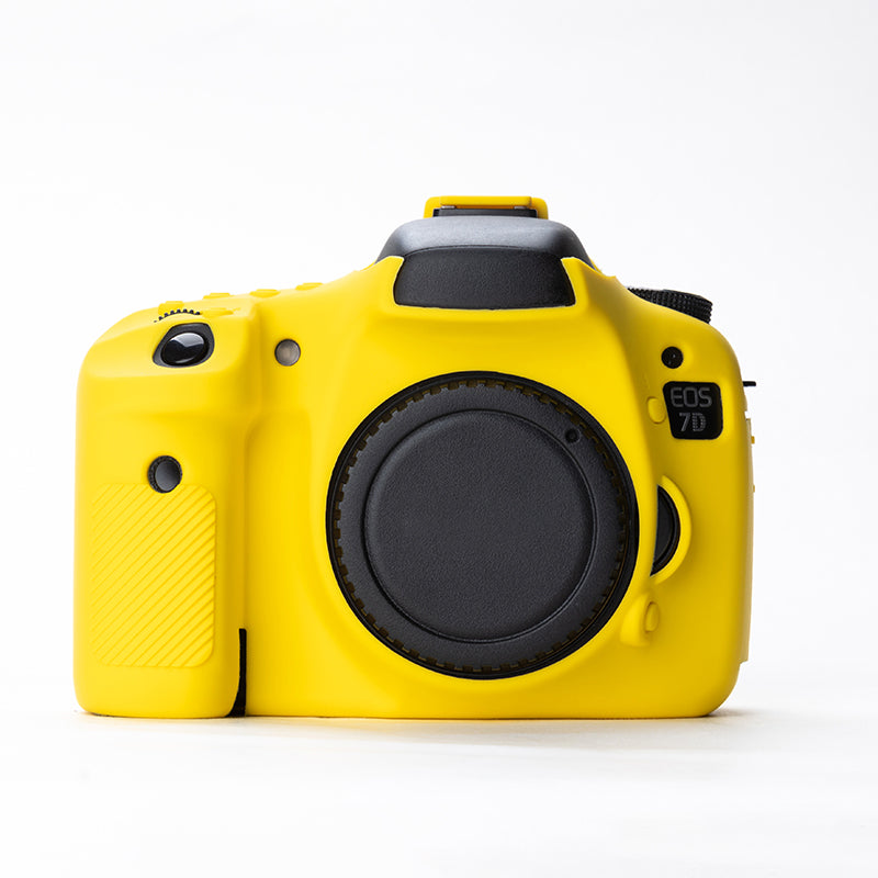 Uniqkart for Canon EOS 7D DSLR Camera Anti-drop Silicone Case Soft Protective Cover - Yellow