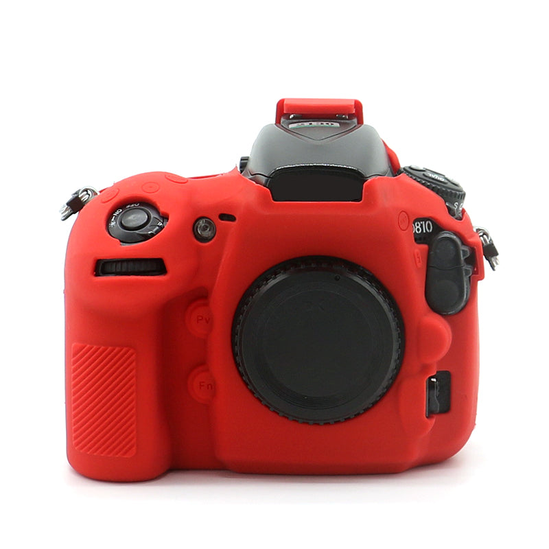 Uniqkart for Nikon D810 DSLR Camera Soft Protective Cover Anti-scratch Shockproof Silicone Case - Red