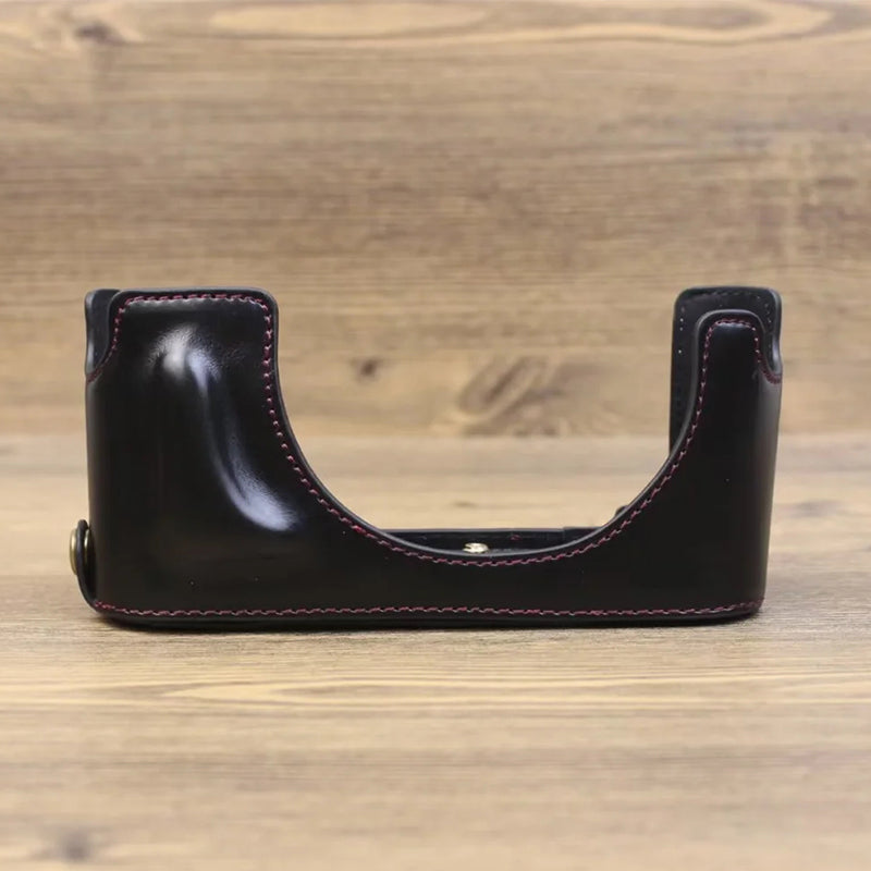 Uniqkart for Leica M11 PU Leather Camera Bottom Case Battery Opening Design Protective Half Body Cover - Black