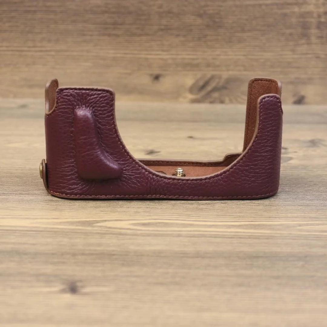 Genuine Leather Camera Bottom Case for Leica M11, Anti-drop Half Body Cover - Coffee