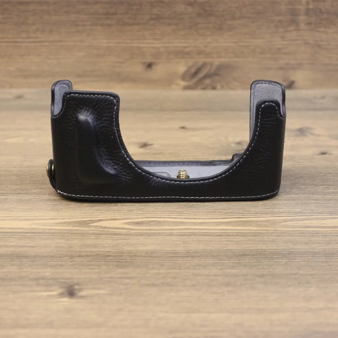 Genuine Leather Camera Bottom Case for Leica M11, Anti-drop Half Body Cover - Black