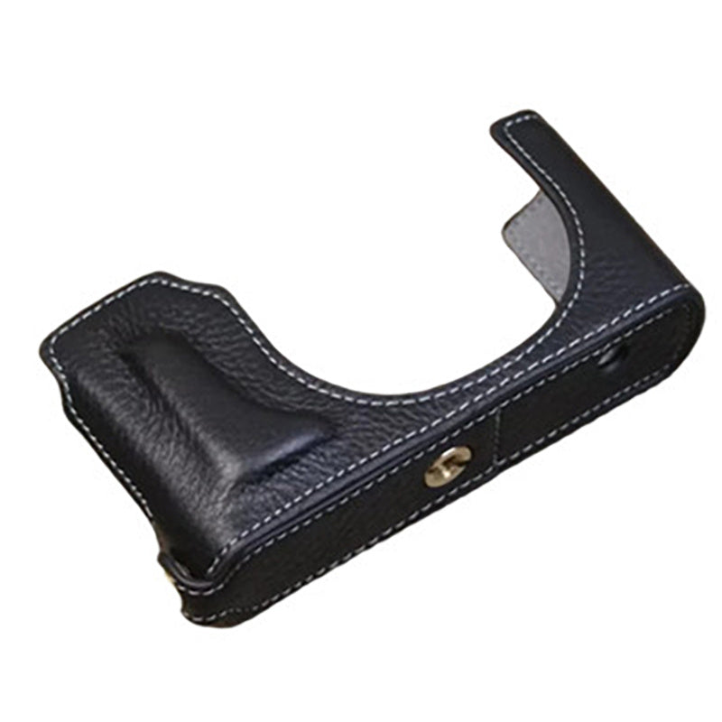 Genuine Leather Protective Case for Leica D-Lux (Typ 109) Digital Cameras Base Cover Support Removable Battery - Black