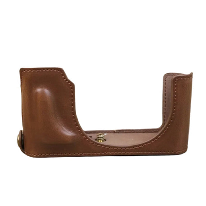 PU Leather Bottom Cover for Leica D-Lux (Typ 109) Digital Cameras Protective Case Support Removable Battery - Coffee