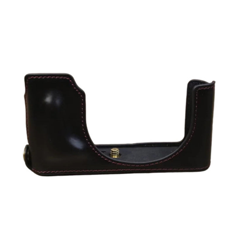 PU Leather Bottom Cover for Leica D-Lux (Typ 109) Digital Cameras Protective Case Support Removable Battery - Black