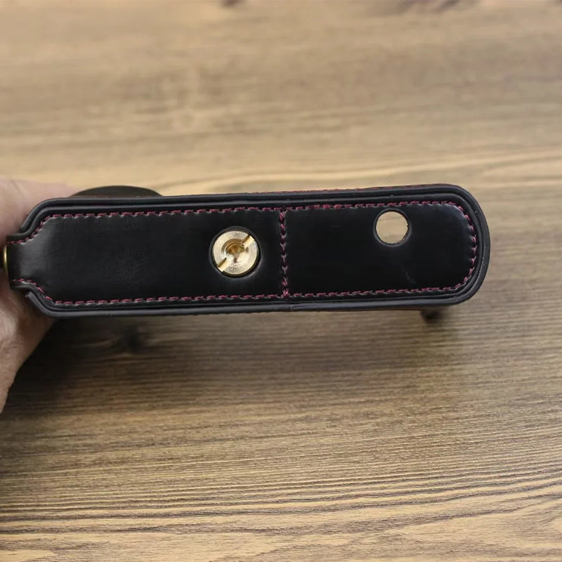 PU Leather Bottom Cover for Leica D-Lux (Typ 109) Digital Cameras Protective Case Support Removable Battery - Black