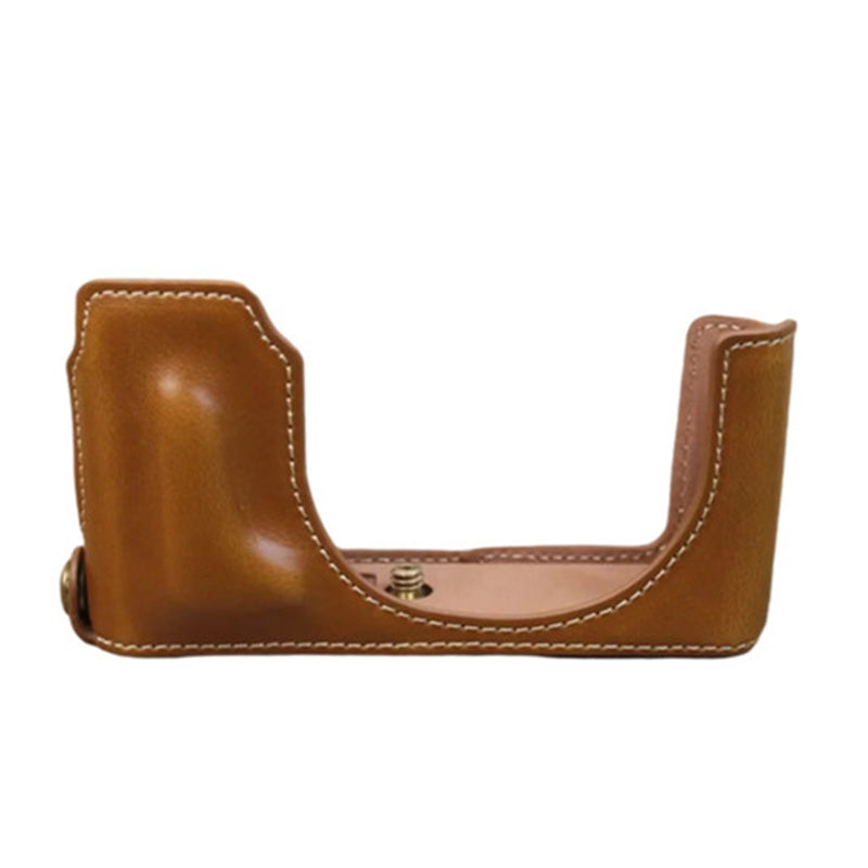 PU Leather Bottom Cover for Leica D-Lux (Typ 109) Digital Cameras Protective Case Support Removable Battery - Brown