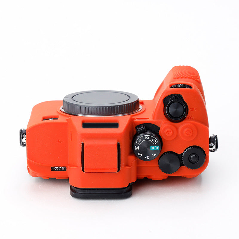Uniqkart for Sony A7IV/A74/A7M4 Silicone Camera Sleeve Case Anti-slip Anti-dust SLR Camera Body Protective Cover - Orange