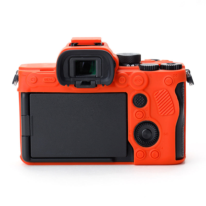 Uniqkart for Sony A7IV/A74/A7M4 Silicone Camera Sleeve Case Anti-slip Anti-dust SLR Camera Body Protective Cover - Orange