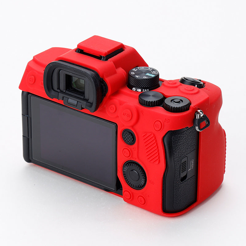 Uniqkart for Sony A7IV/A74/A7M4 Silicone Camera Sleeve Case Anti-slip Anti-dust SLR Camera Body Protective Cover - Red