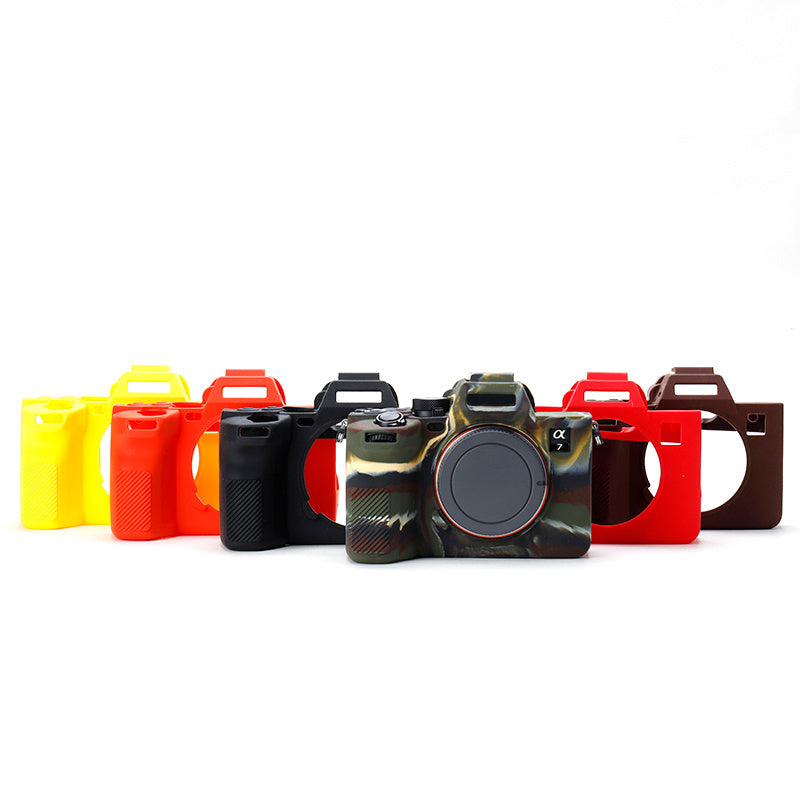 Uniqkart for Sony A7IV/A74/A7M4 Silicone Camera Sleeve Case Anti-slip Anti-dust SLR Camera Body Protective Cover - Black