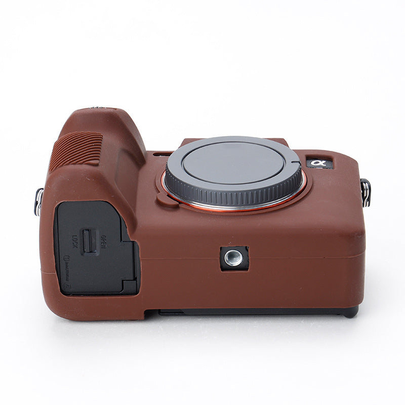 Uniqkart for Sony A7IV/A74/A7M4 Silicone Camera Sleeve Case Anti-slip Anti-dust SLR Camera Body Protective Cover - Coffee