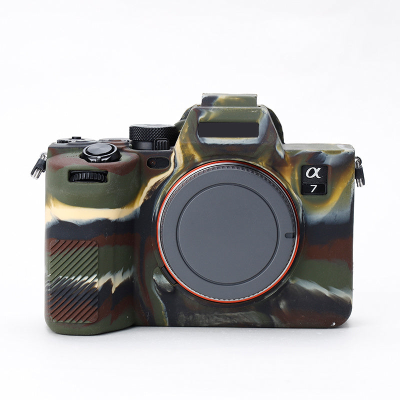 Uniqkart for Sony A7IV/A74/A7M4 Silicone Camera Sleeve Case Anti-slip Anti-dust SLR Camera Body Protective Cover - Camouflage
