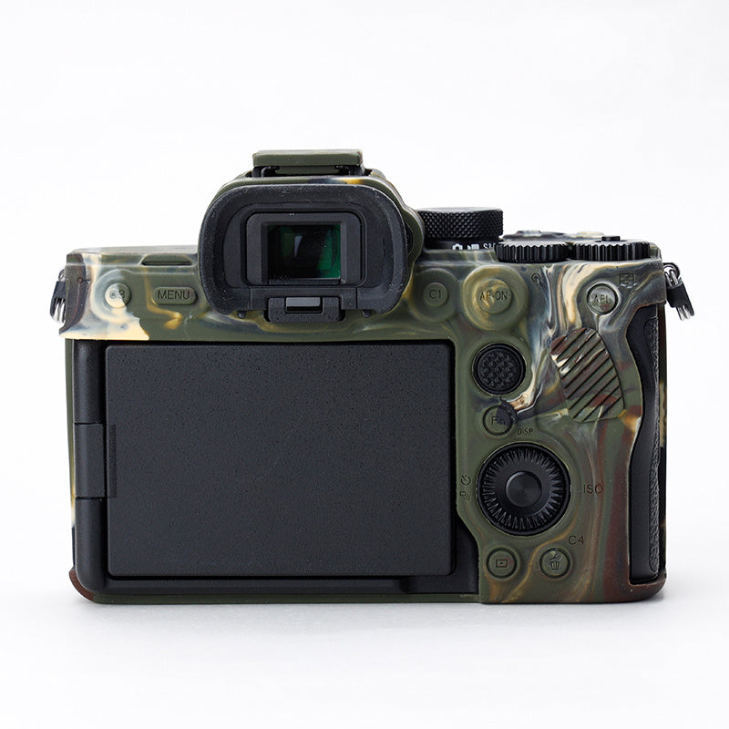 Uniqkart for Sony A7IV/A74/A7M4 Silicone Camera Sleeve Case Anti-slip Anti-dust SLR Camera Body Protective Cover - Camouflage