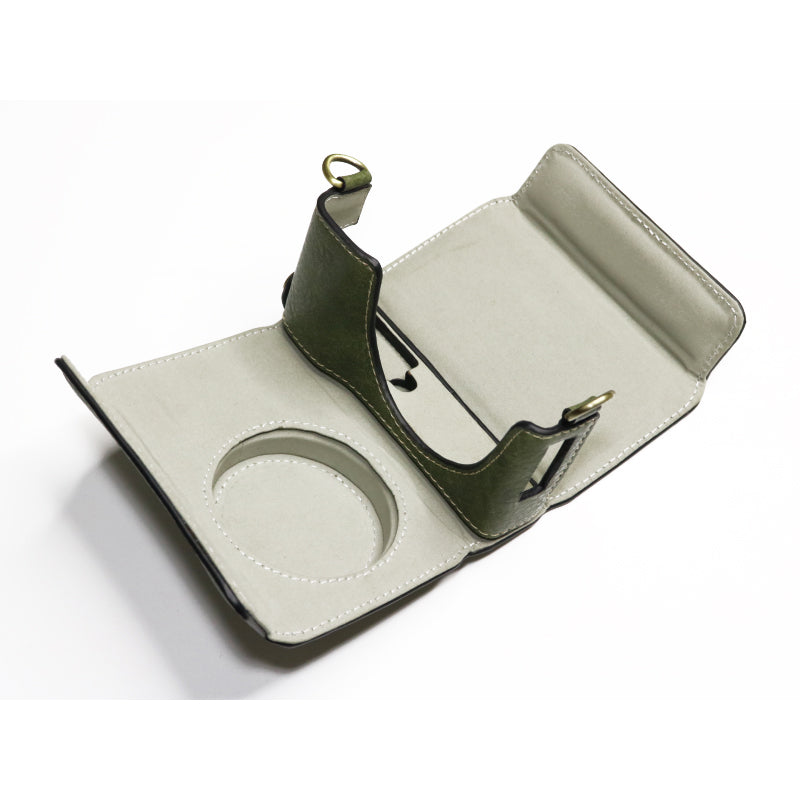 Uniqkart for Ricoh GR II Detachable PU Leather Camera Bag Battery Opening Design Protective Cover with Shoulder Strap - Green